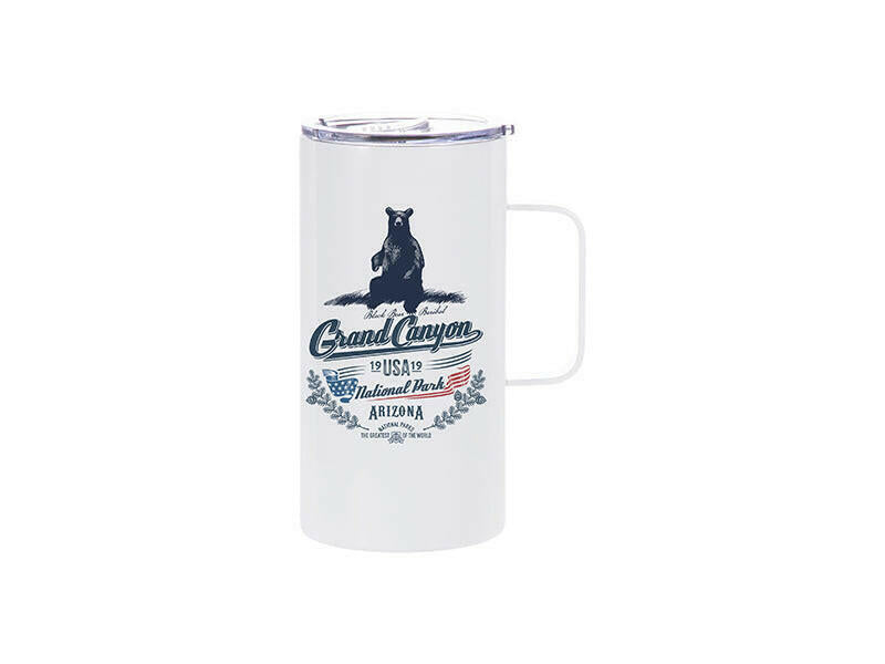 Craft Express 4 Pack 20oz Stainless Steel Sublimation Handled Mugs with Slide Lids - Craft Express