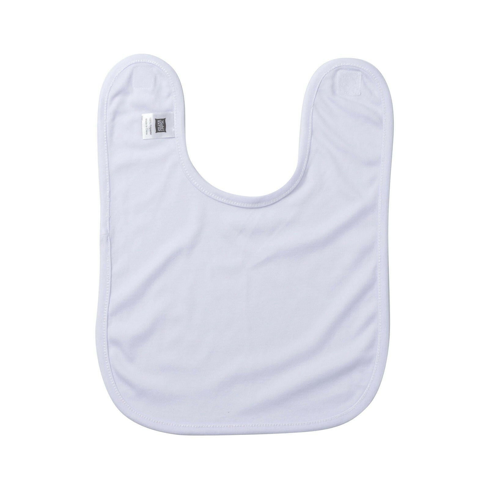 Craft Express 4-Pack Sublimation White Baby Bibs – Soft Blanks for Custom Gifts.