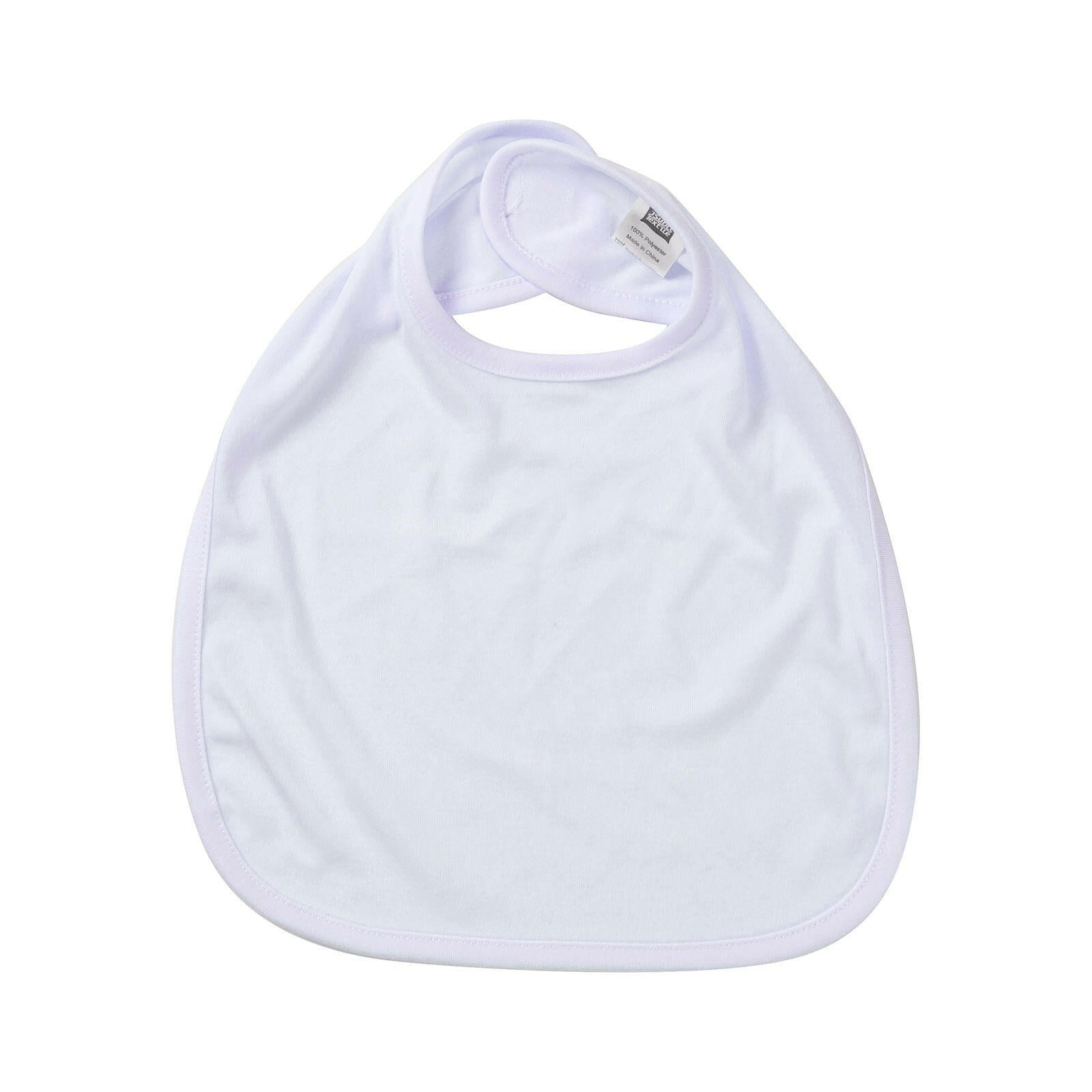 Craft Express 4-Pack Sublimation White Baby Bibs – Soft Blanks for Custom Gifts.