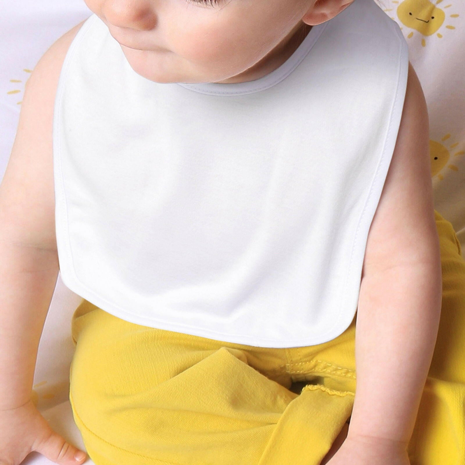 Craft Express 4-Pack Sublimation White Baby Bibs – Soft Blanks for Custom Gifts.