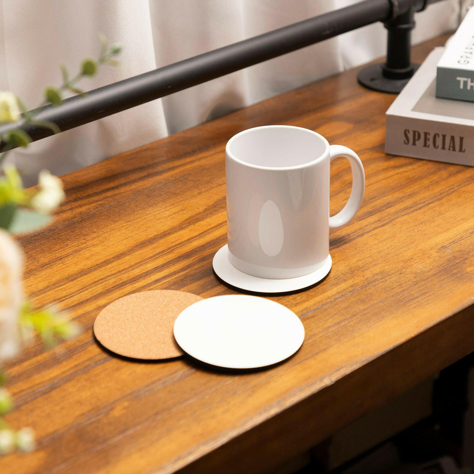 Craft Express 4-Pack White Round Coasters – Sublimation Hardboard Blanks.