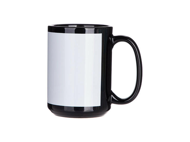 Craft Express 6 Pack 15oz Black Sublimation Mugs with White Patch - Craft Express