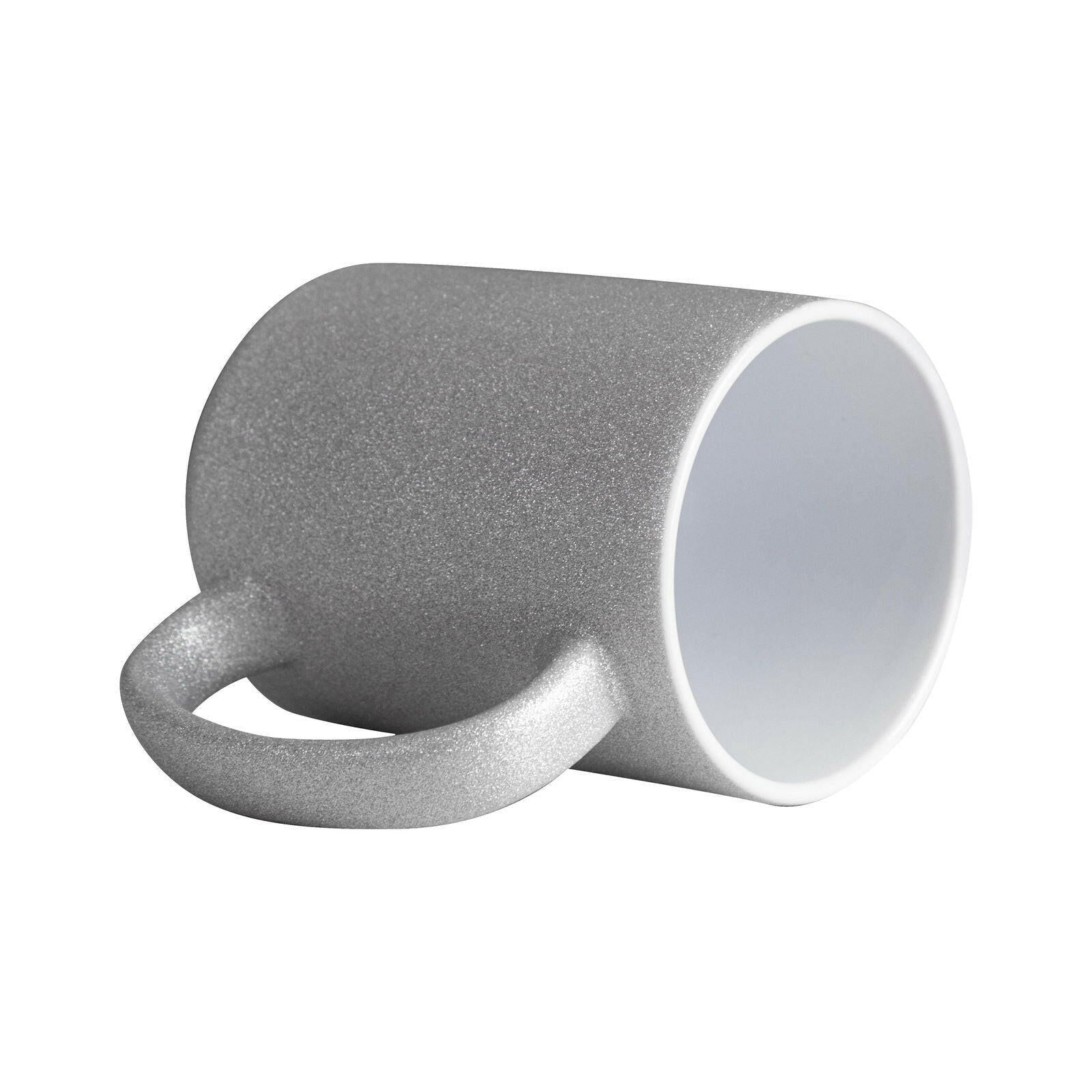 Craft Express 6 Pack 15oz Silver Glitter Sublimation Mugs.