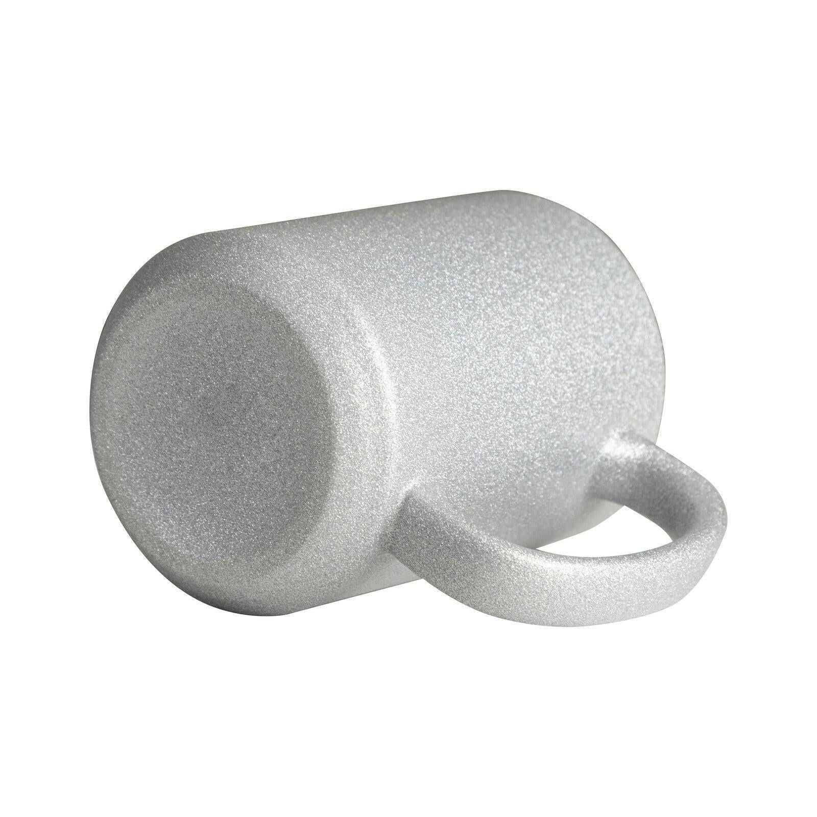 Craft Express 6 Pack 15oz Silver Glitter Sublimation Mugs.