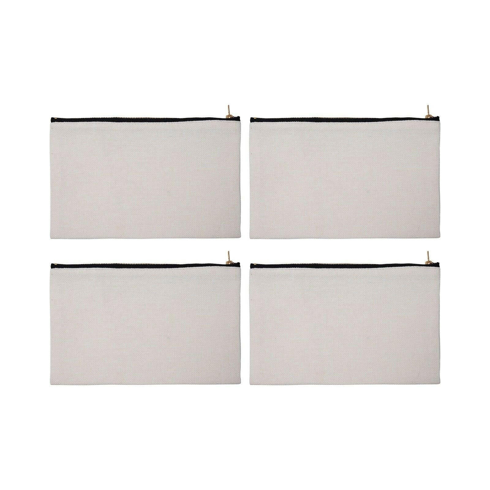 Linen Sublimation Cosmetic Bag - 4 Pack - Craft Express -