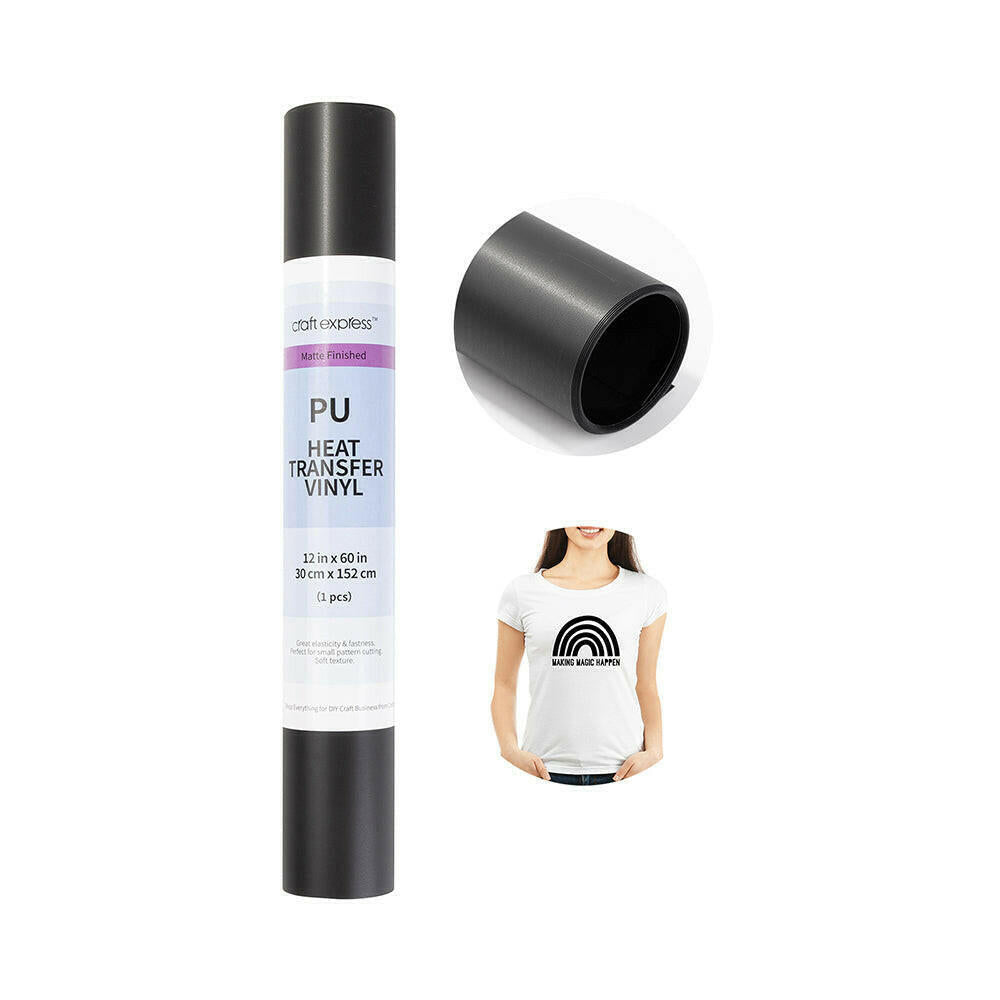 Craft Express Matte Heat Transfer Vinyl Roll – 12" x 10FT.
