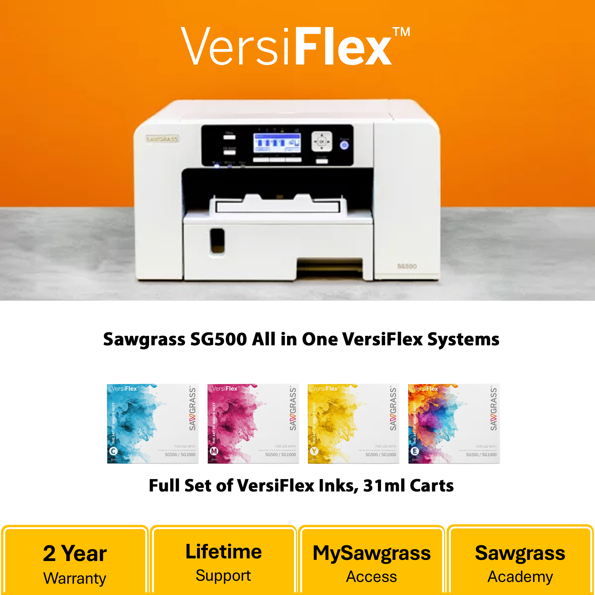 Sawgrass SG500 VersiFlex Printer Kit – All-in-One Custom Printing System for Fabric, Wood, Ceramics & More
