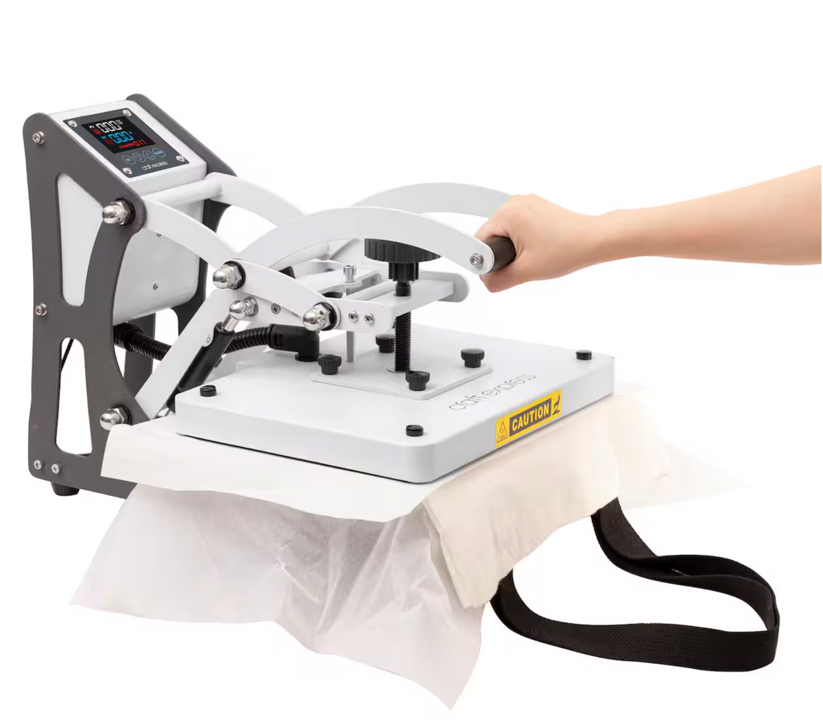 Craft Express Workspace Flat Press 9" x 12" – Compact Heat Press for DIY Projects - White