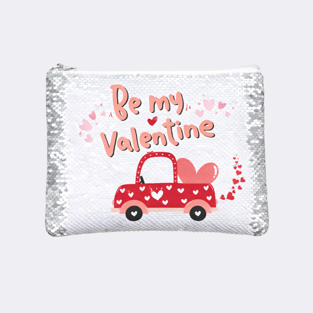 Craft Express Valentine’s Day Sequin Cosmetic Bag – Reversible DIY Card Holder