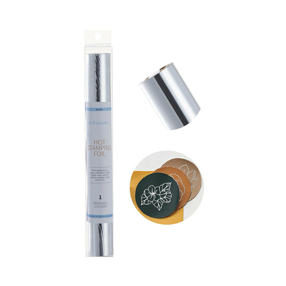 Craft Express 12" x 396" Hot Stamping Foil Roll – Metallic Finish.