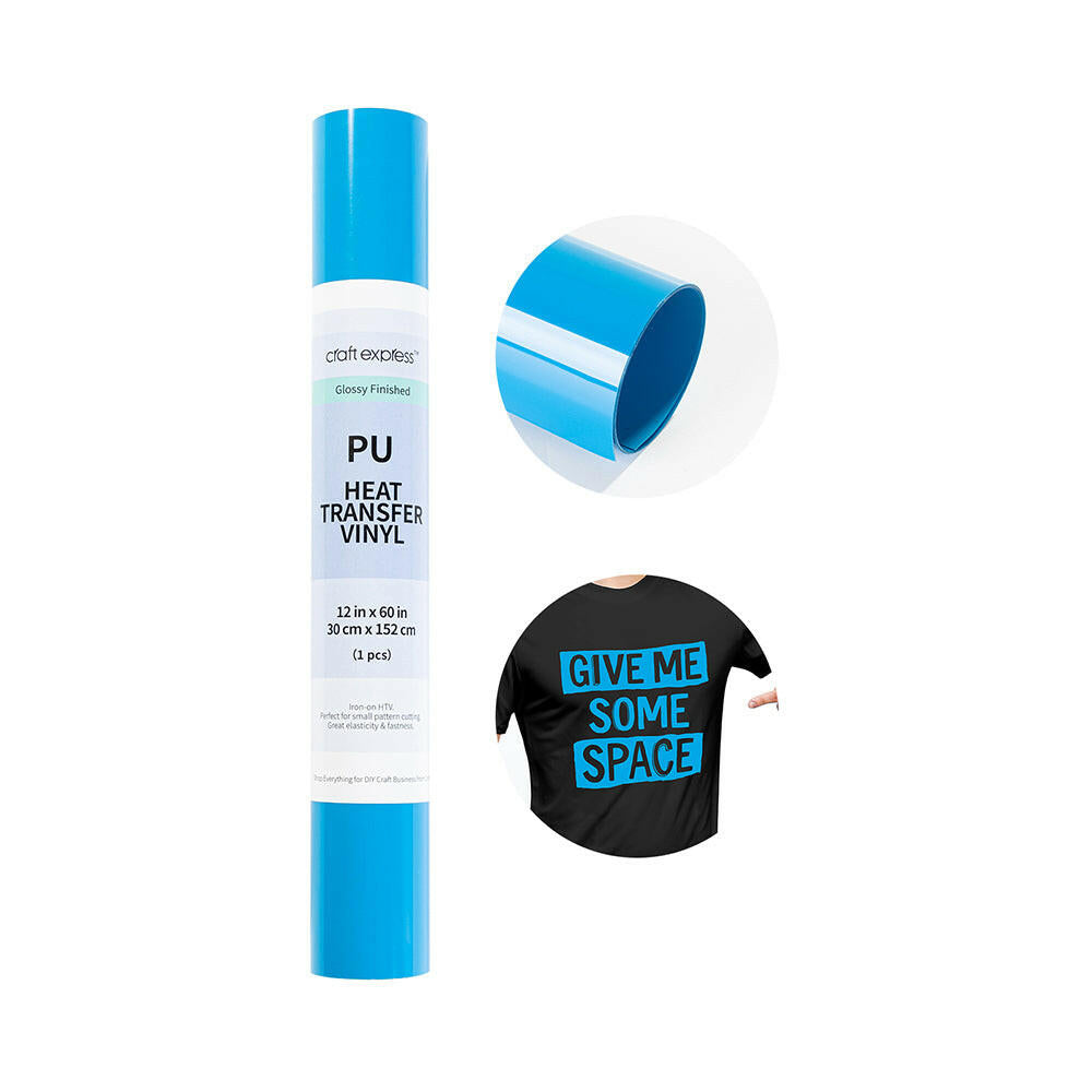 Craft Express 60" Heat Transfer Vinyl Roll – 12" Wide for HTV Crafting.