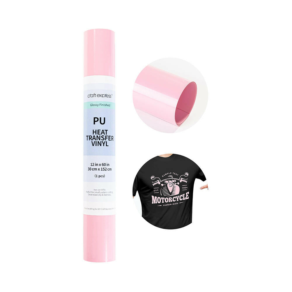 Craft Express 60" Heat Transfer Vinyl Roll – 12" Wide for HTV Crafting.