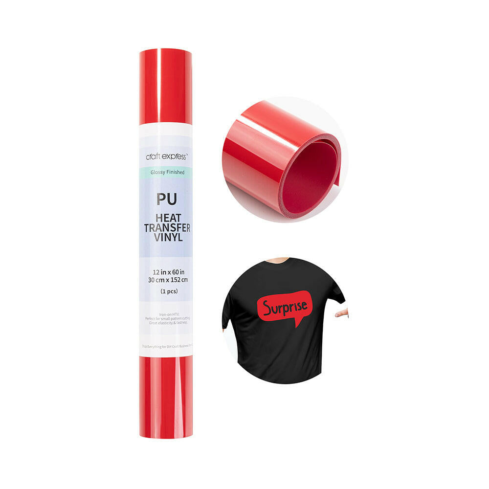 Craft Express 60" Heat Transfer Vinyl Roll – 12" Wide for HTV Crafting.