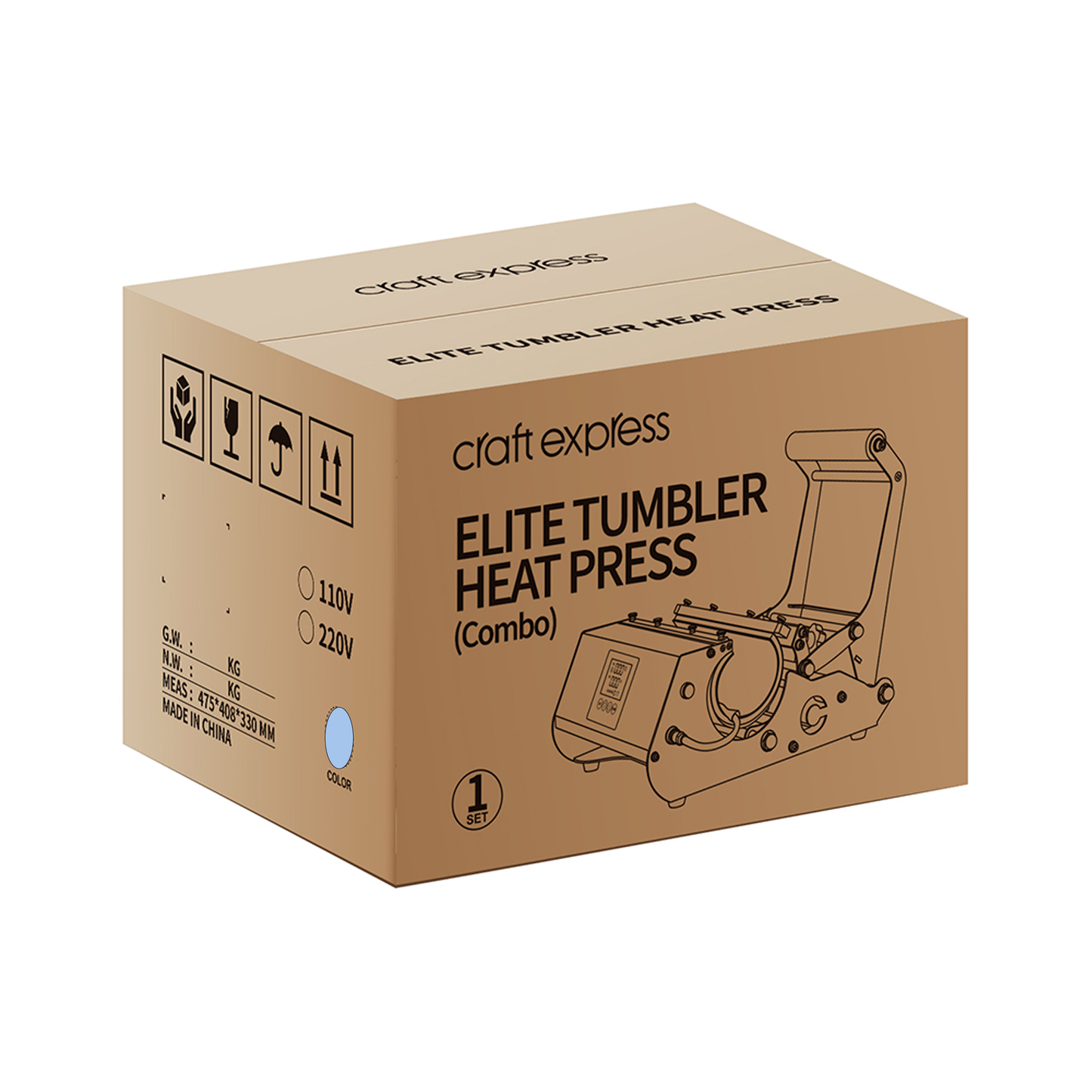 Craft Express Elite Pro Tumbler Heat Press - Perfect for Customizing up to 30oz Tumblers