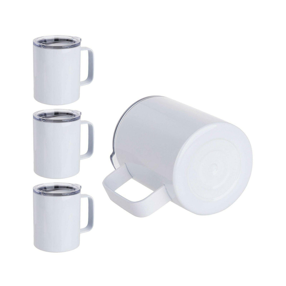 Craft Express 4 Pack of 12 oz White Stainless Steel Sublimation Coffee Cups