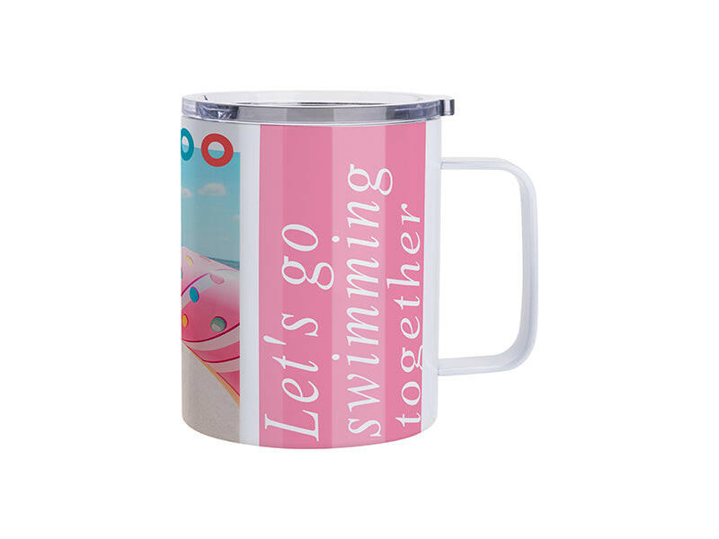 10 oz Stainless Steel Coffee Cup 4-Pack – White Sublimation-Ready Mugs - Craft Express - 