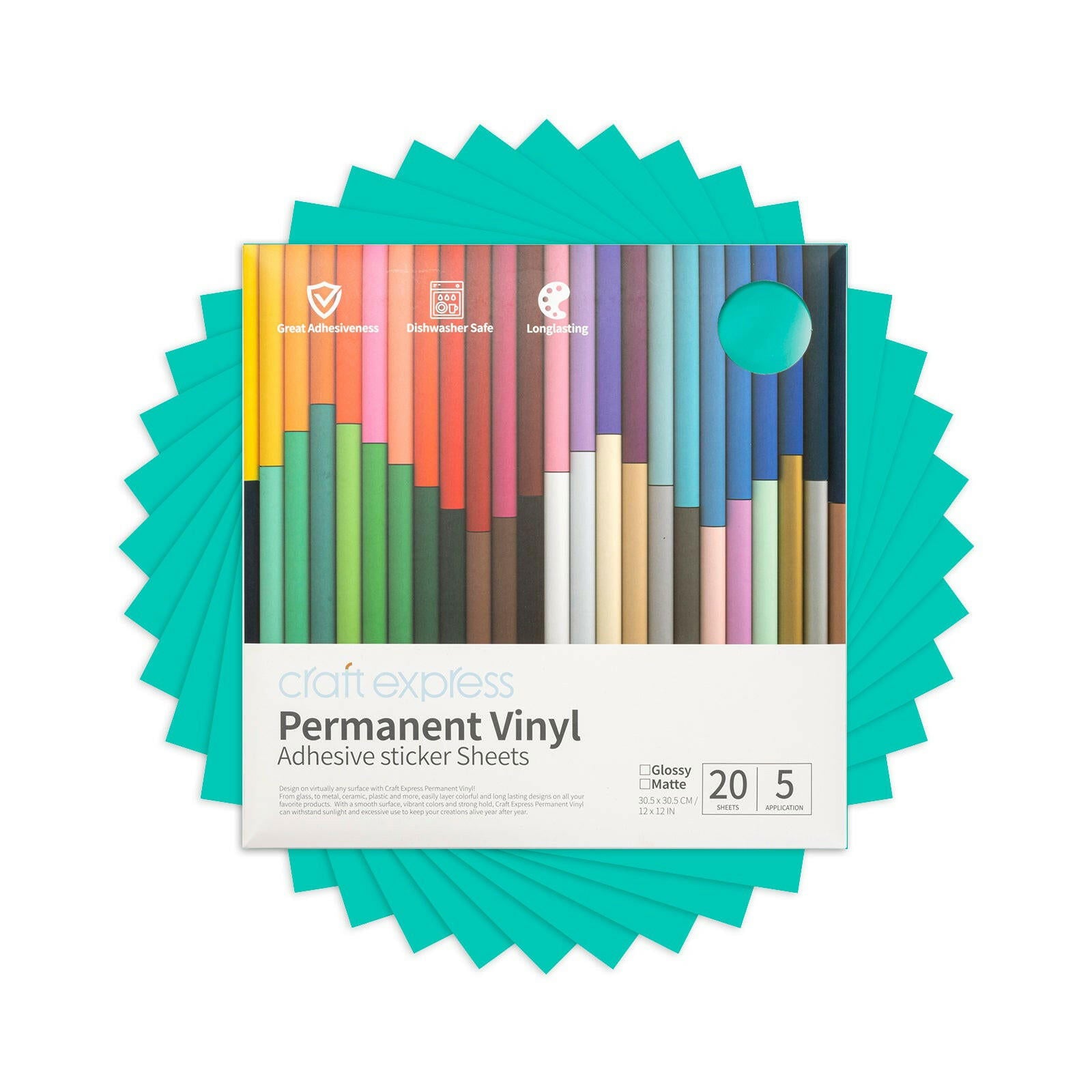12x12 Inch Permanent Adhesive Vinyl Sheets - 10 Pack - Craft Express -  - 12x12 Inch Permanent Adhesive Vinyl Sheets - 10 Pack - Craft Express - 