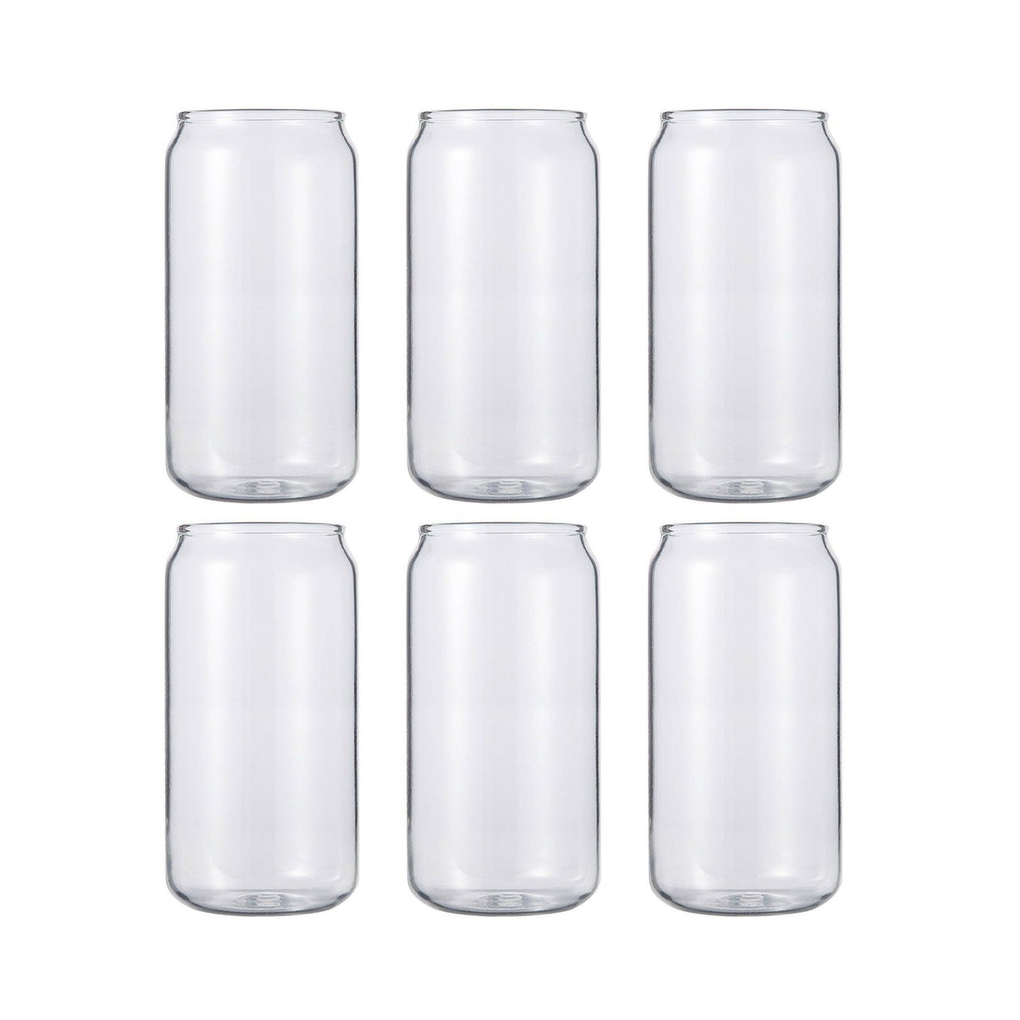 18oz Frosted Sublimation Glass Cans with Bamboo Lids and Clear Glass Straws - 6 Pack - Craft Express -  - 18oz Frosted Sublimation Glass Cans with Bamboo Lids and Clear Glass Straws - 6 Pack - Craft Express - 