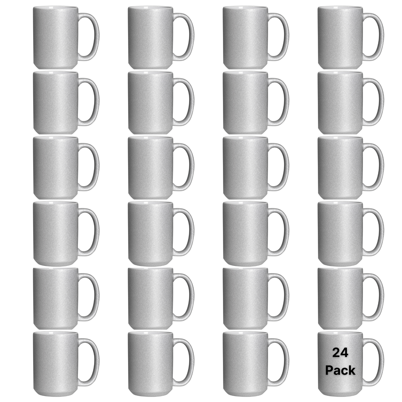 Craft Express 15oz Silver Glitter Sublimation Mugs