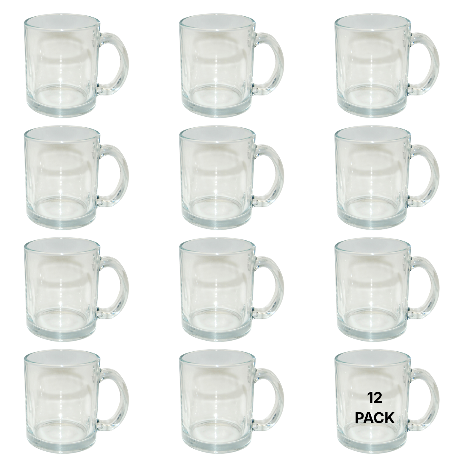 Craft Express 6 Pack 11oz Clear Glass Mug for Sublimation & Custom Gifts