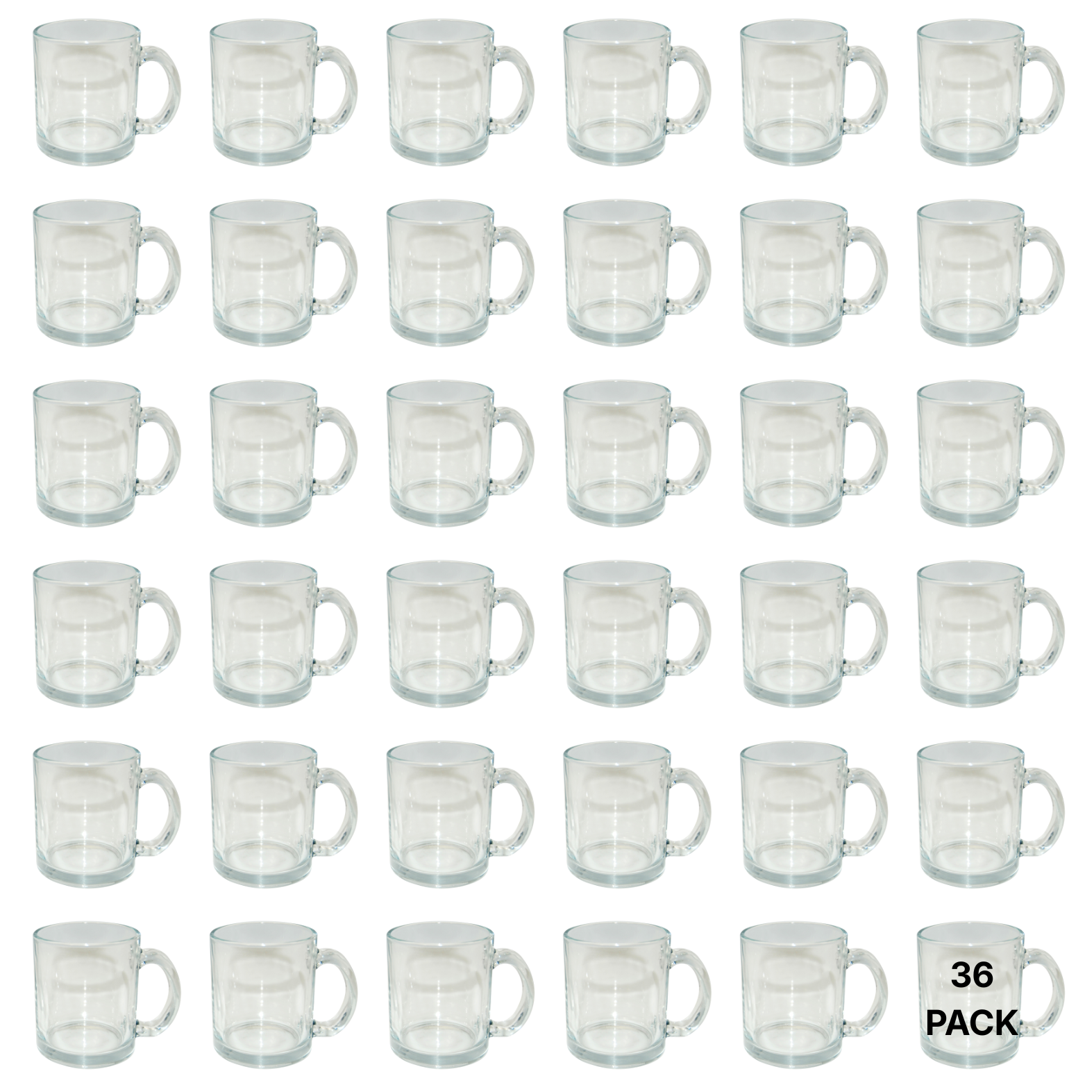 Craft Express 6 Pack 11oz Clear Glass Mug for Sublimation & Custom Gifts