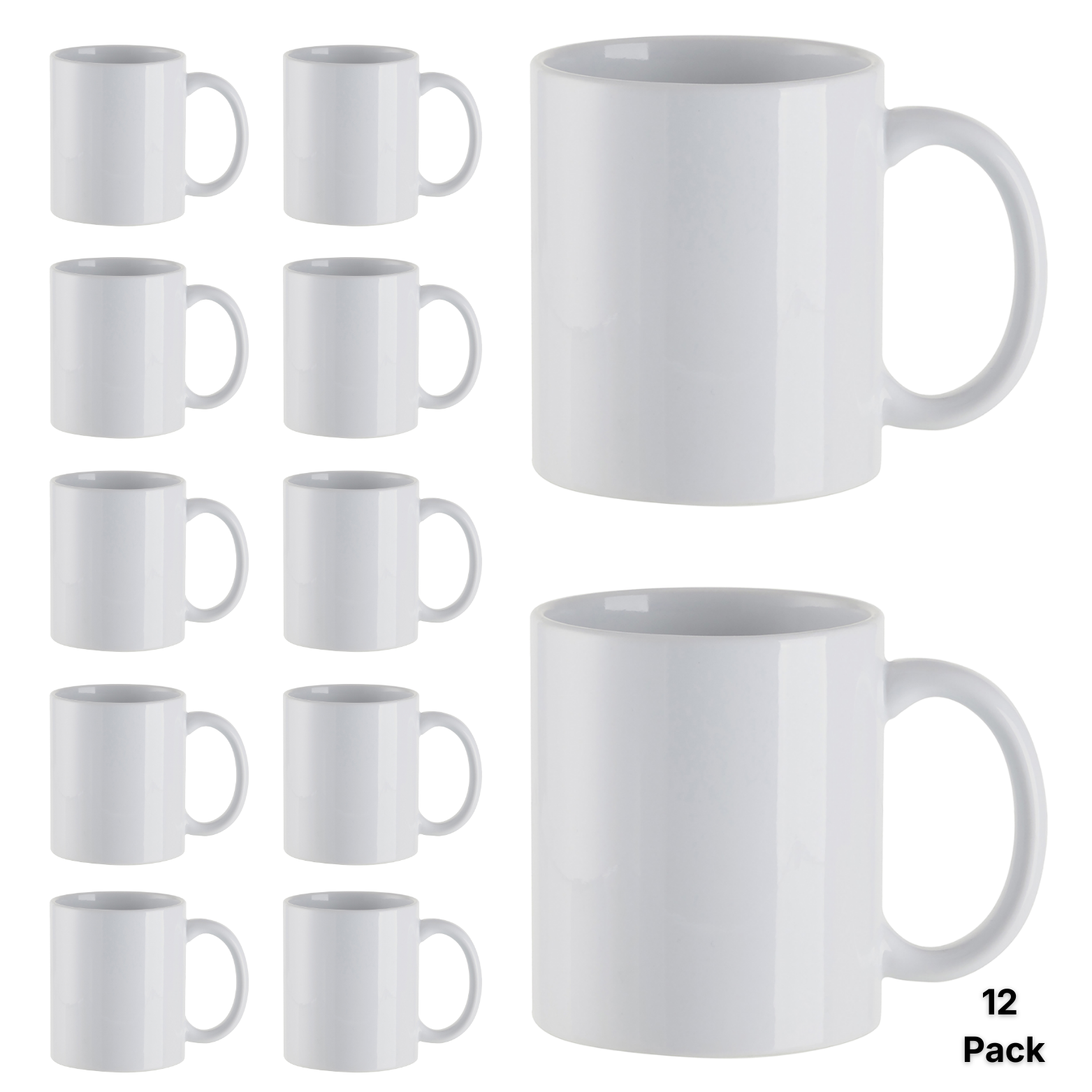 Craft Express 11oz Ceramic Sublimation Mugs: White Glossy Blanks
