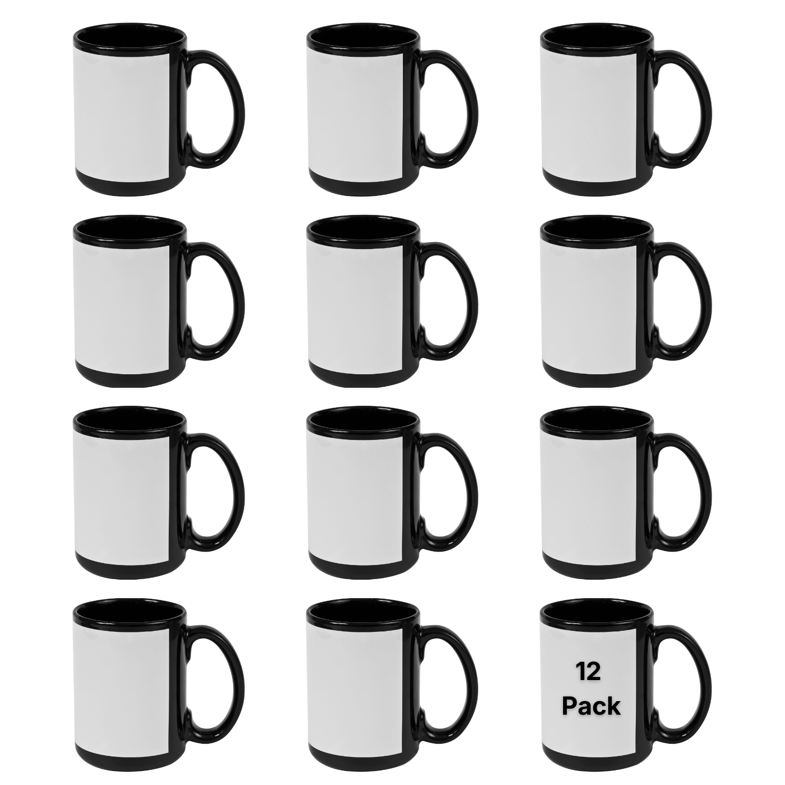 Craft Express 15oz Black Sublimation Mug with White Patch