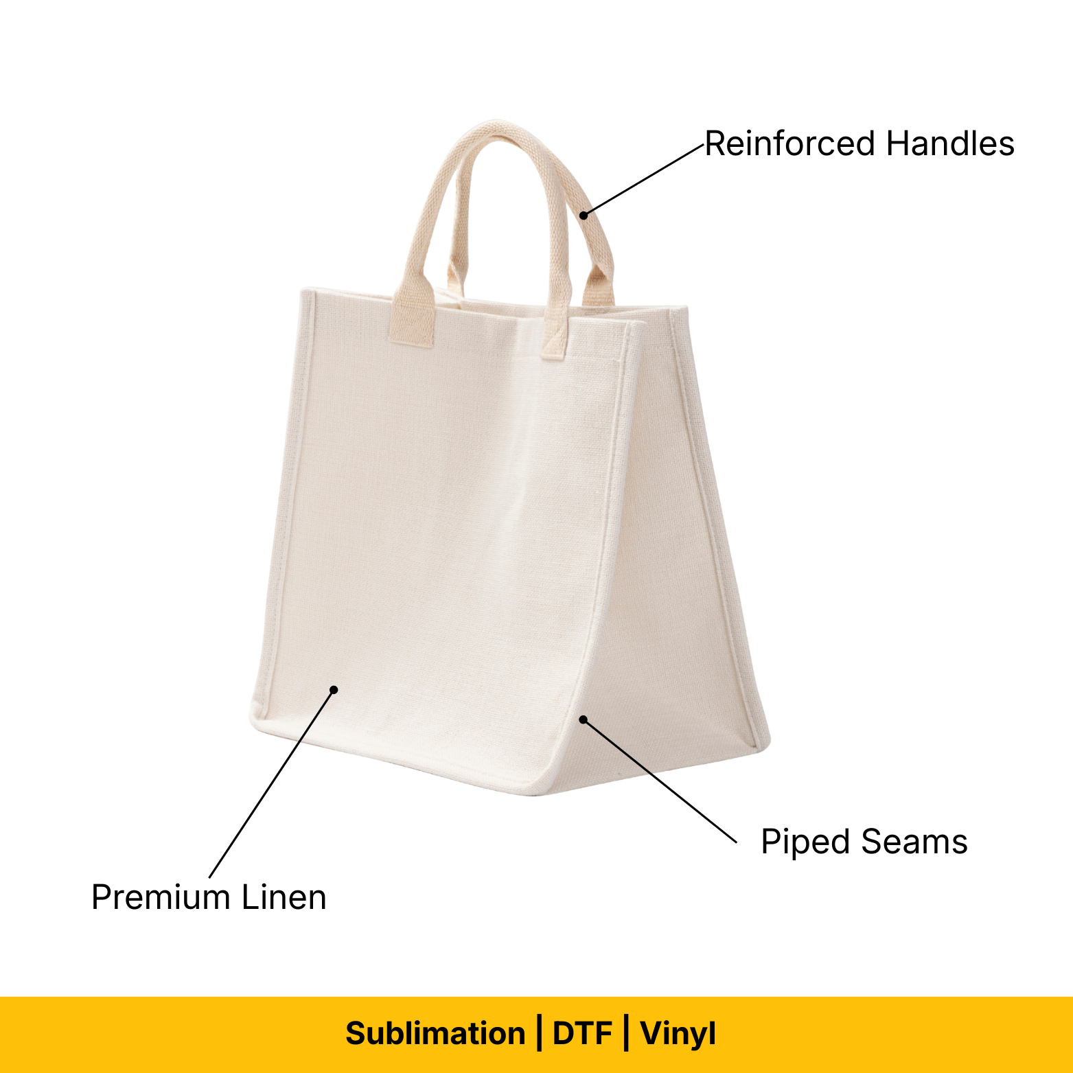 Craft Express Linen Shopping Bag for Sublimation & Custom Designs, 15" x 16"