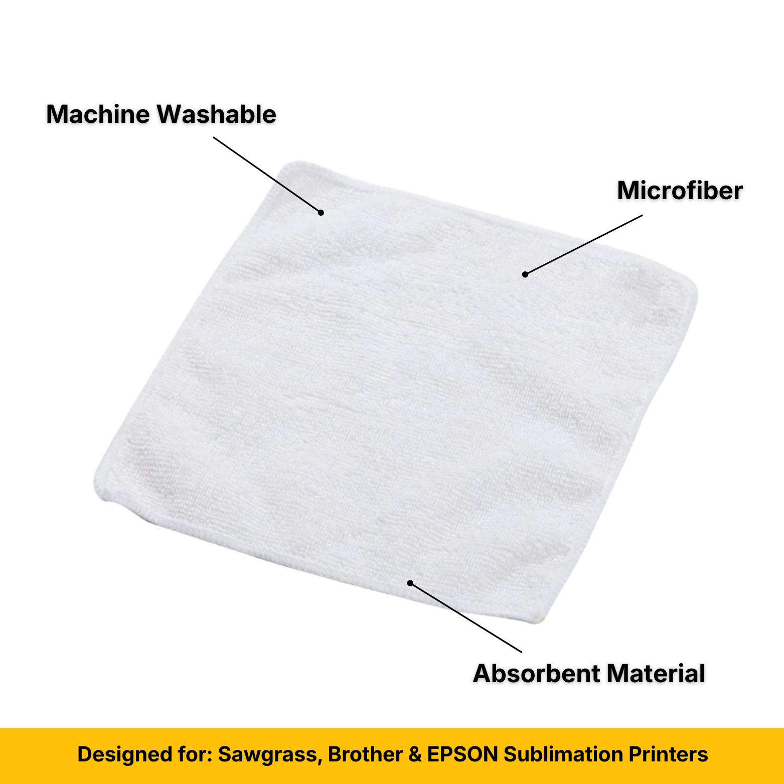 Craft Express White 12" Square Towels, Sublimation Microfiber Blanks