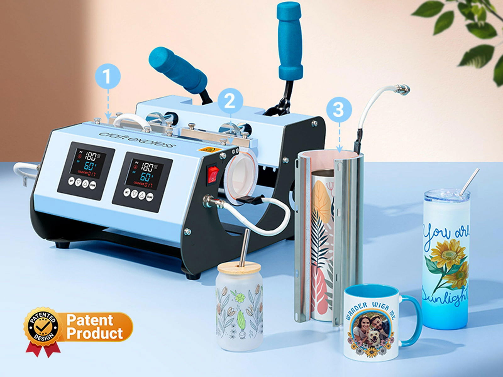 3-in-1 Two Station Mug Press Press - Craft Express