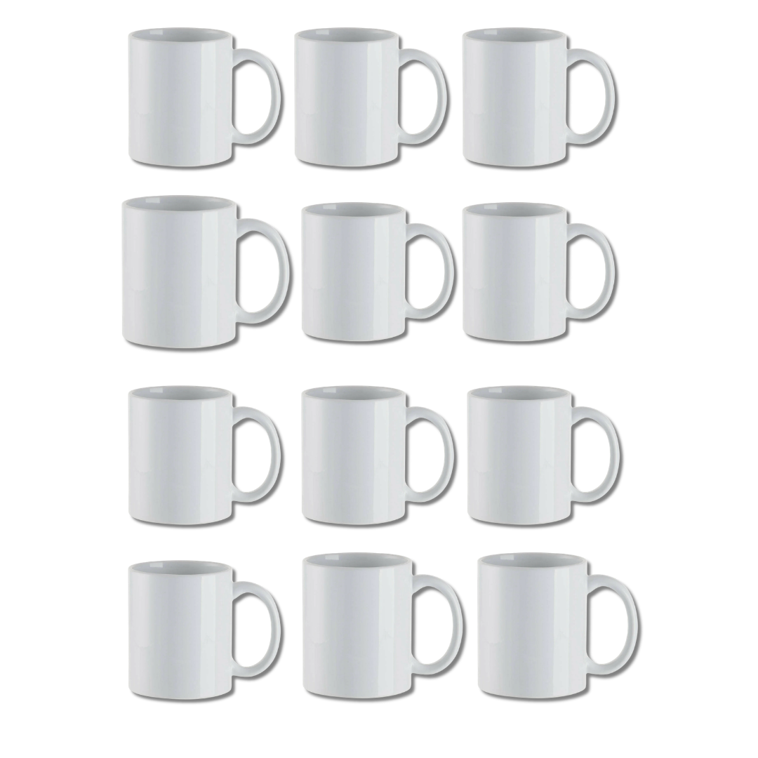 Craft Express Mug Press Starter Kit Bundle with 12 11oz Sublimation Mugs