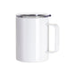 Craft Express 1 Pack 13 oz Stainless Steel Coffee Mug with Cleat Flat Lid and Handle - Sublimation - Retail Ready