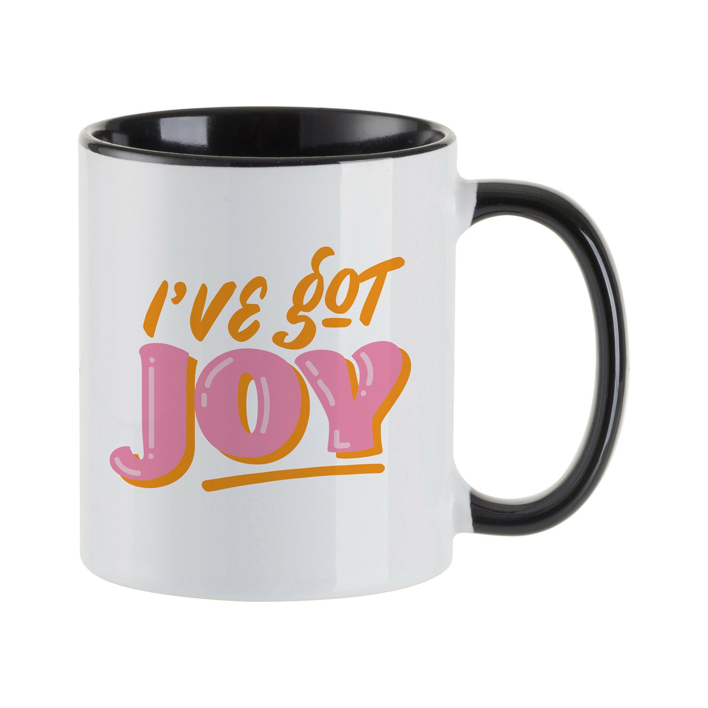 Decorated sublimated 11oz mug with Black Handle