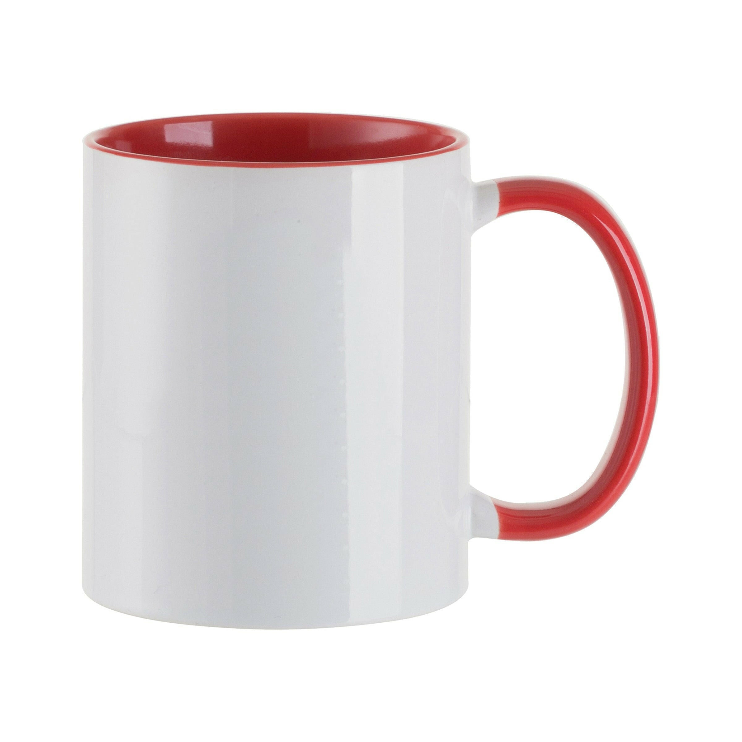 Single red handled 11oz sublimation mug