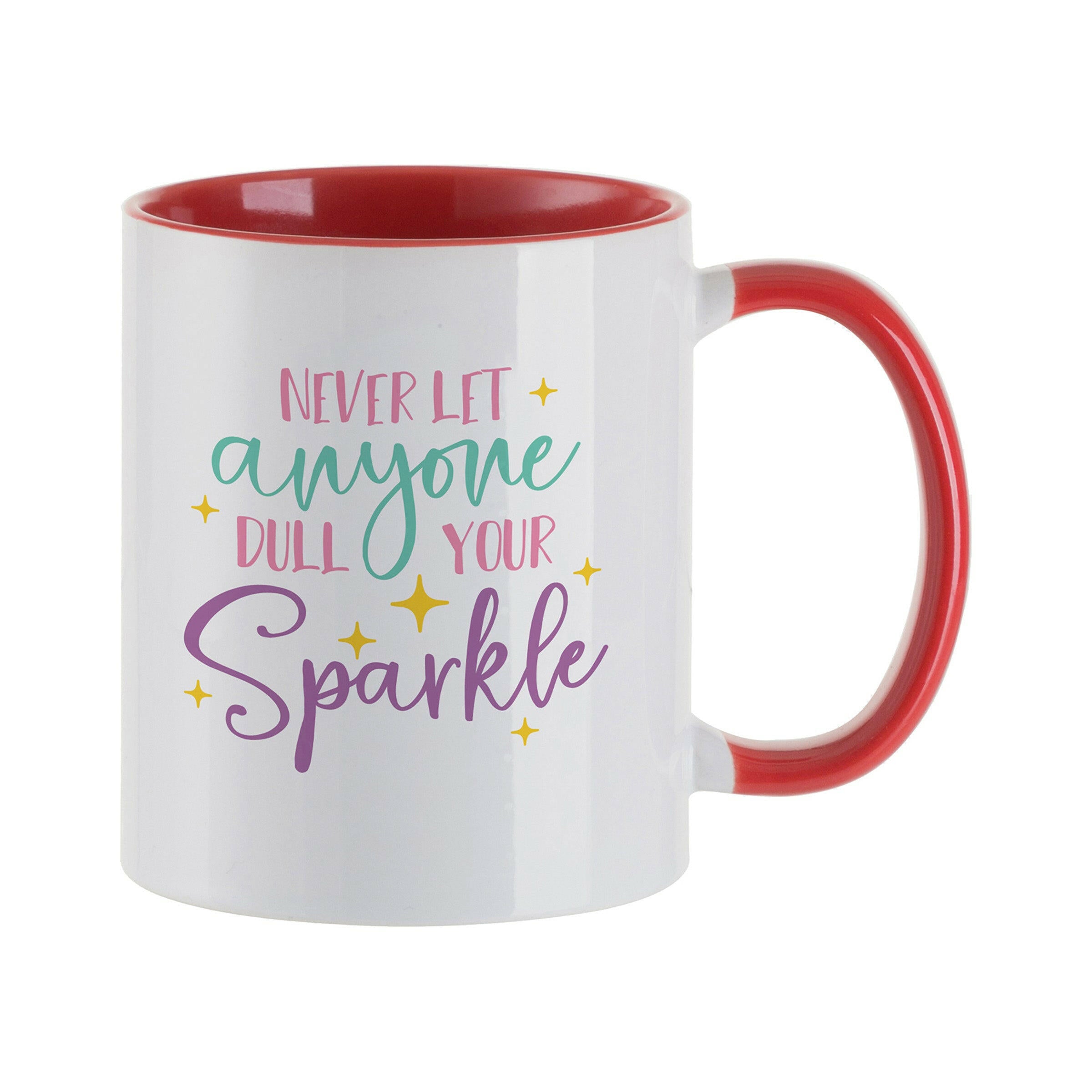 Decorated sublimated 11oz mug with red Handles