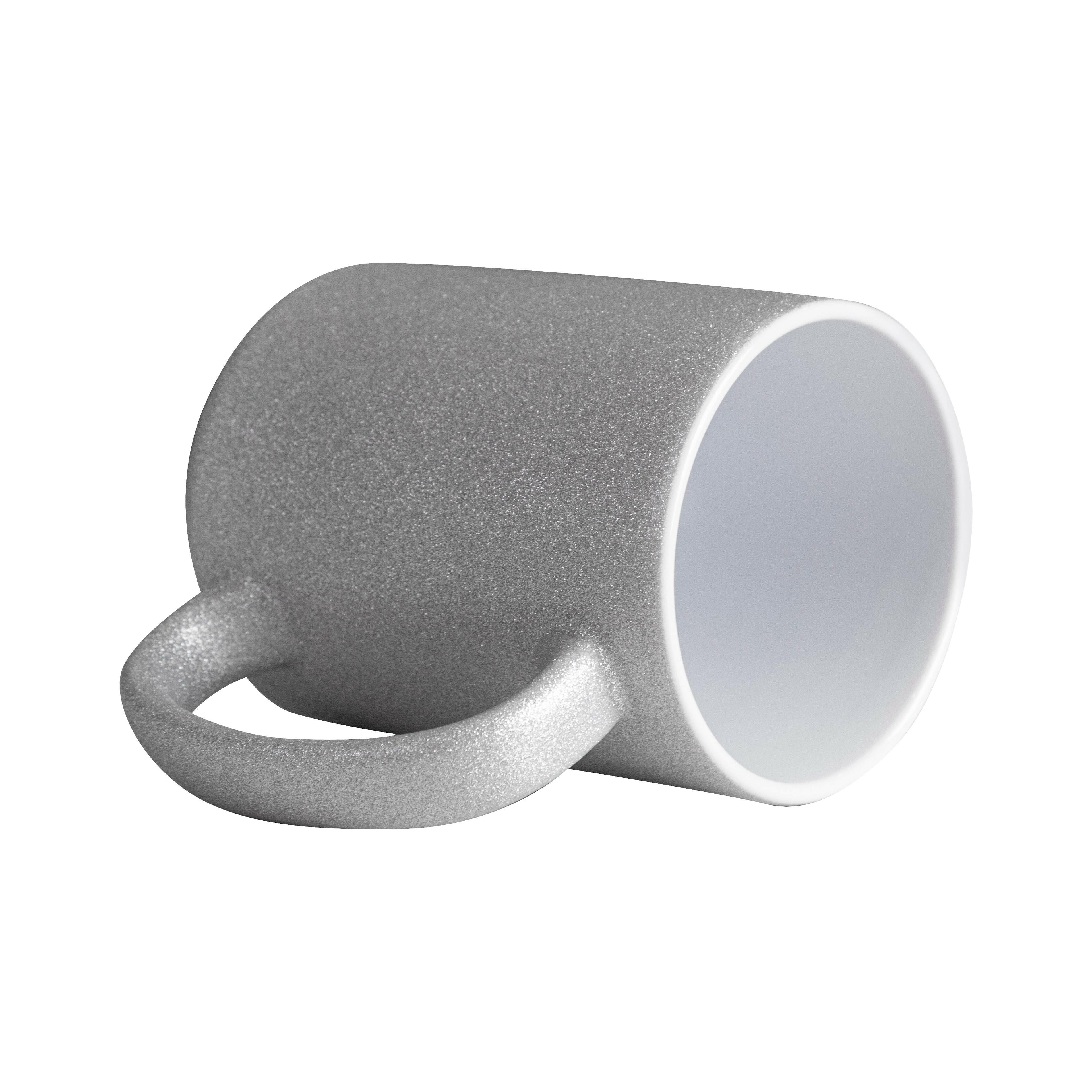 15oz Silver Glitter Sublimation Mugs - 6 Pack.
