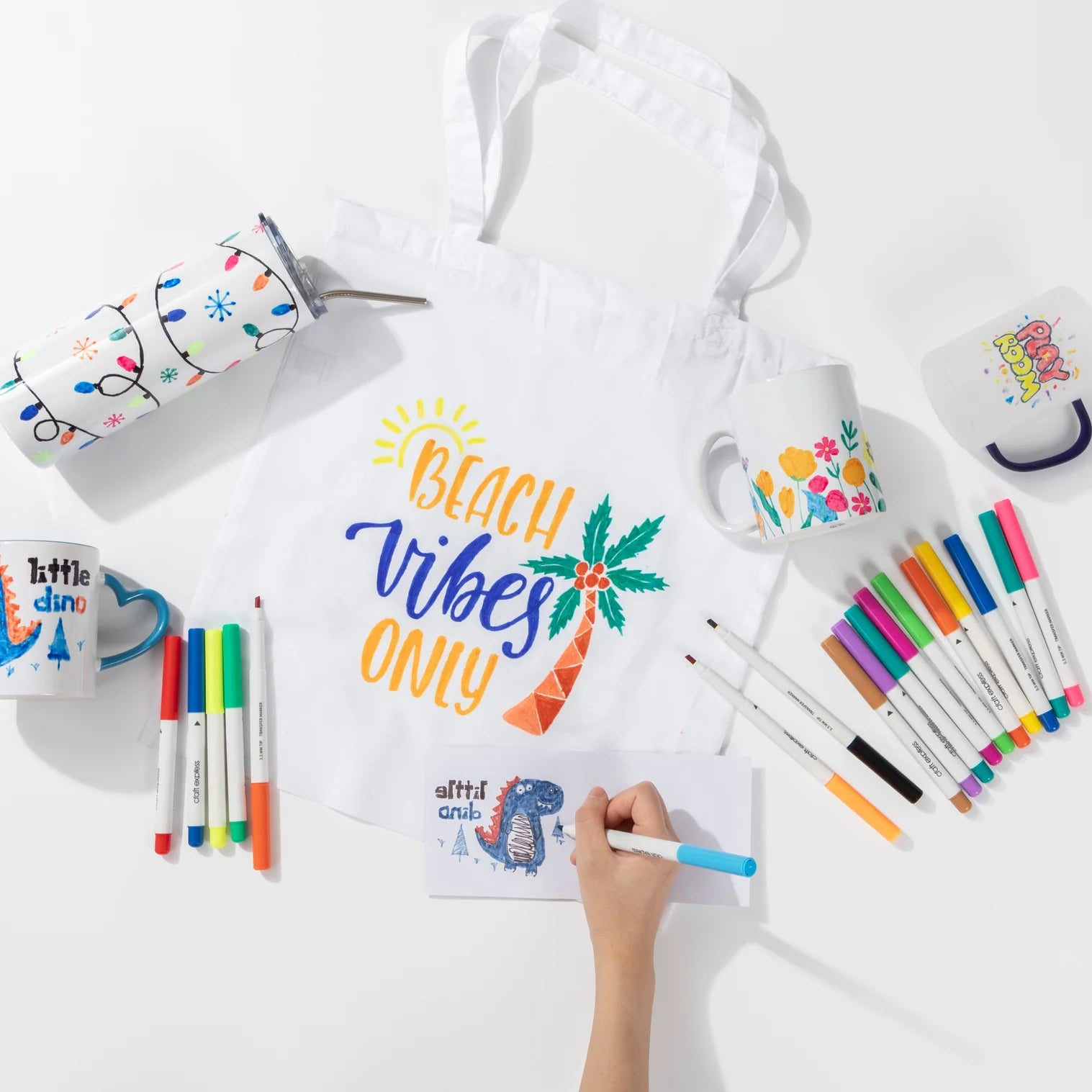 Craft Express 6 Pack Fluorescent Sublimation Markers – Dual-Tip, Neon Ink Pens