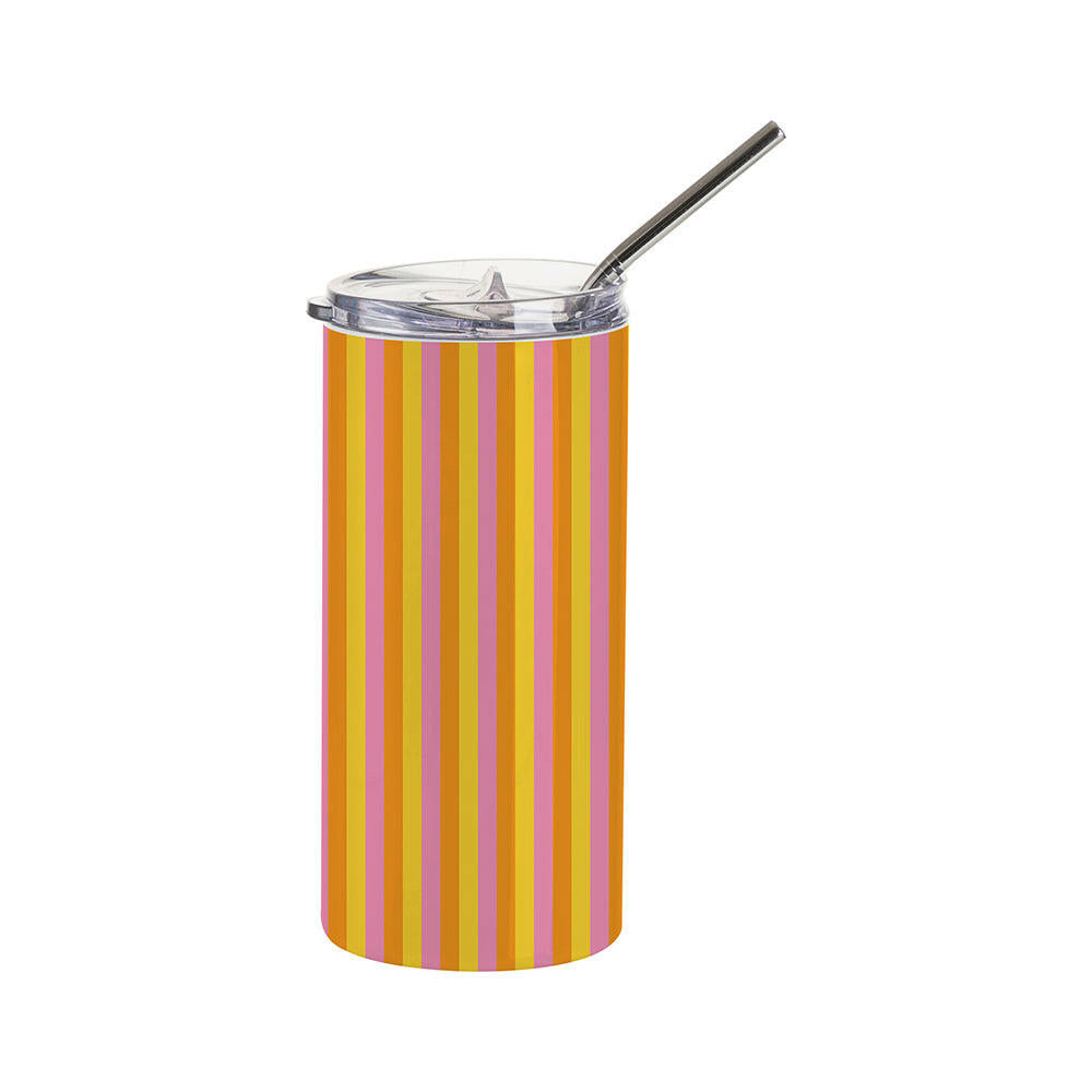 Craft Express 4 Pack 16oz Stainless Steel Skinny Sublimation Tumblers with Lids and Straws - Craft Express