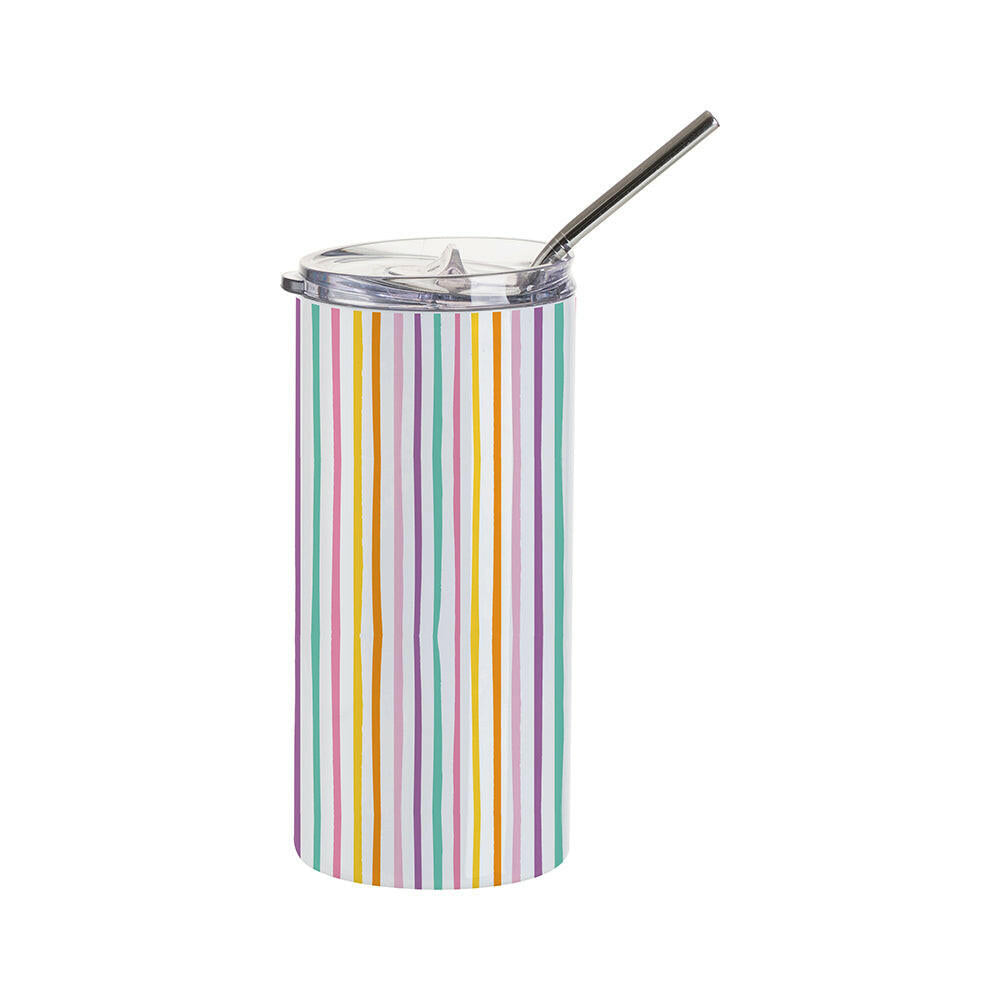 Craft Express 4 Pack 16oz Stainless Steel Skinny Sublimation Tumblers with Lids and Straws - Craft Express