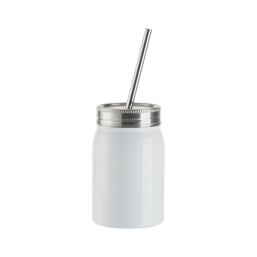 Craft Express 4 Pack 17oz Stainless Steel Sublimation Mason Jars with Straws - Craft Express