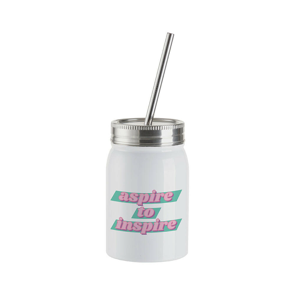 Craft Express 4 Pack 17oz Stainless Steel Sublimation Mason Jars with Straws - Craft Express