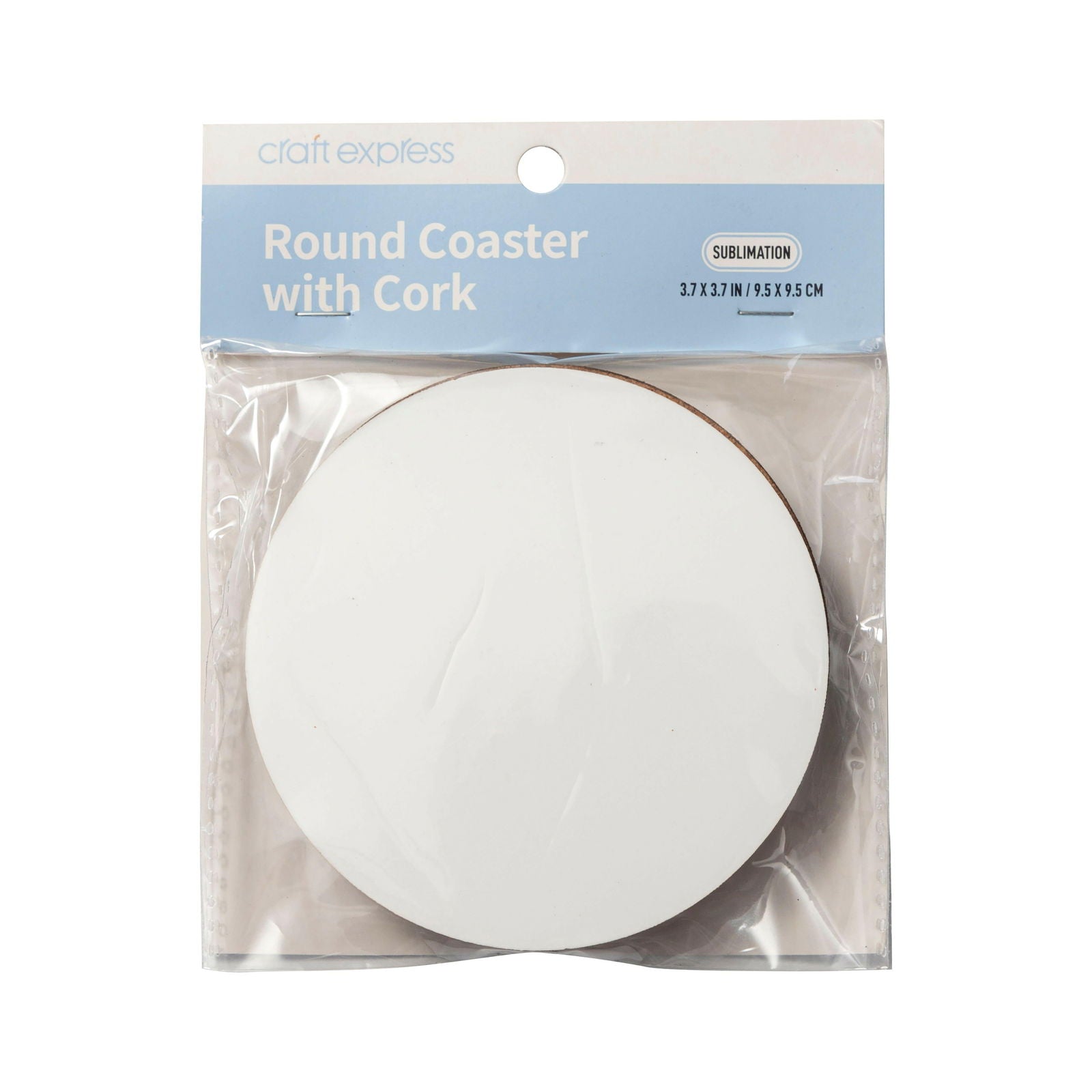 Craft Express 4 Pack White Round Coaster - Retail Ready - Craft Express -  - Craft Express 4 Pack White Round Coaster - Retail Ready - Craft Express - 