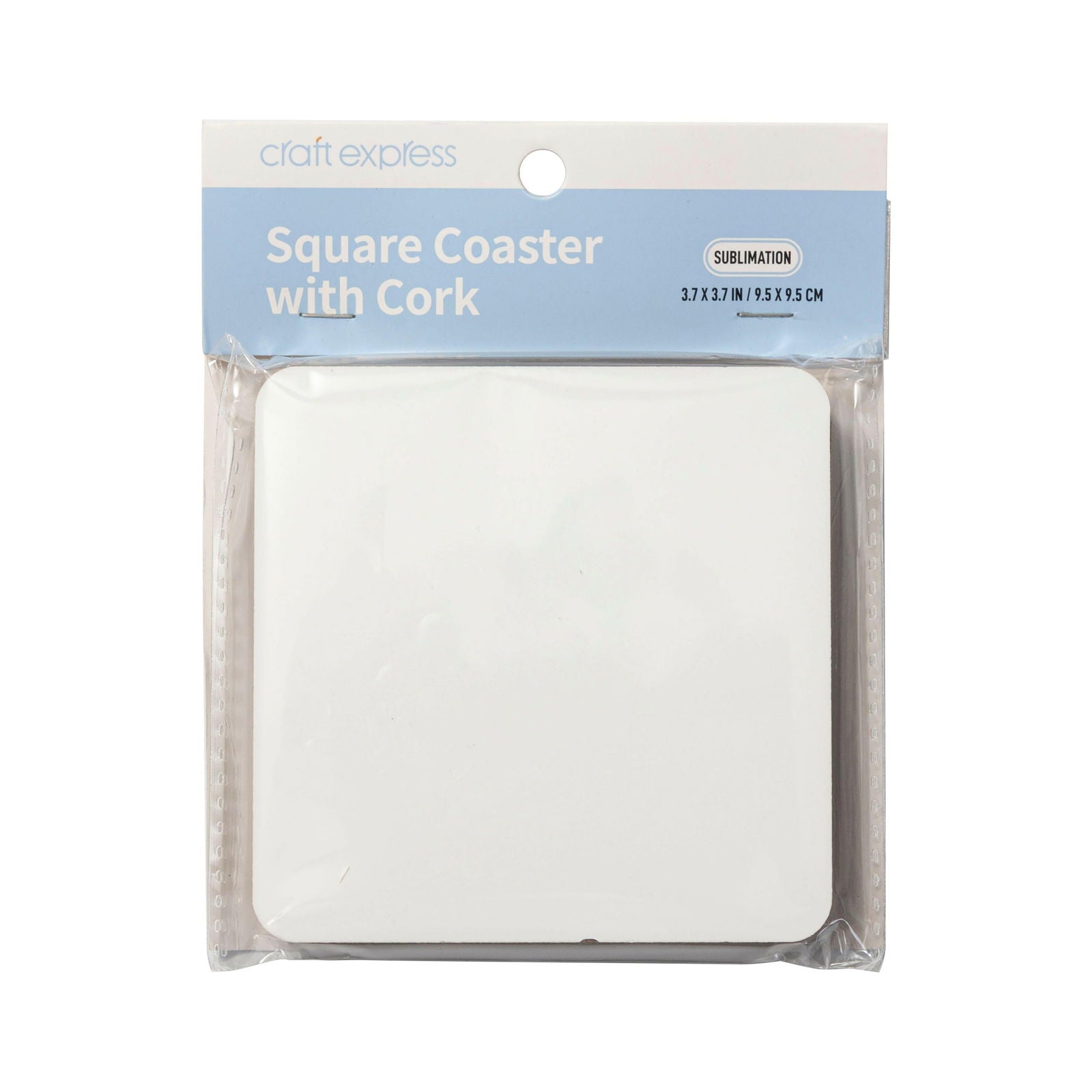 Craft Express 4 Pack White Square Coaster - Retail Ready - Craft Express -  - Craft Express 4 Pack White Square Coaster - Retail Ready - Craft Express - 
