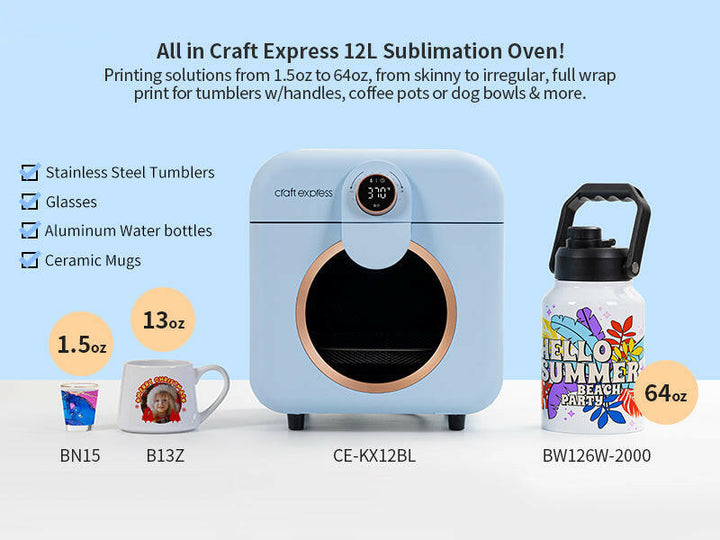 Elite Pacific Blue Sublimation Oven - 12L - Craft Express - 