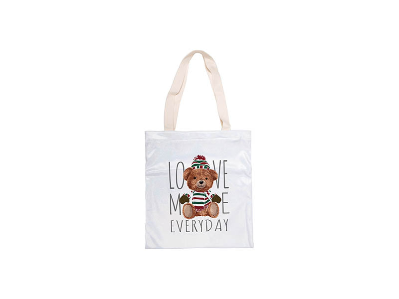Craft Express 2 Pack Glitter Sublimation Tote Bags – 15"x16" White with Sparkle Finish