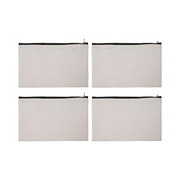 Craft Express 4 Pack Linen Sublimation Cosmetic Bags – 9"x6" with Zipper.