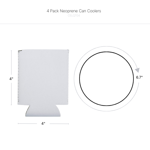 Craft Express 4 Pack Sublimation Neoprene Can Coolers – 12oz White
