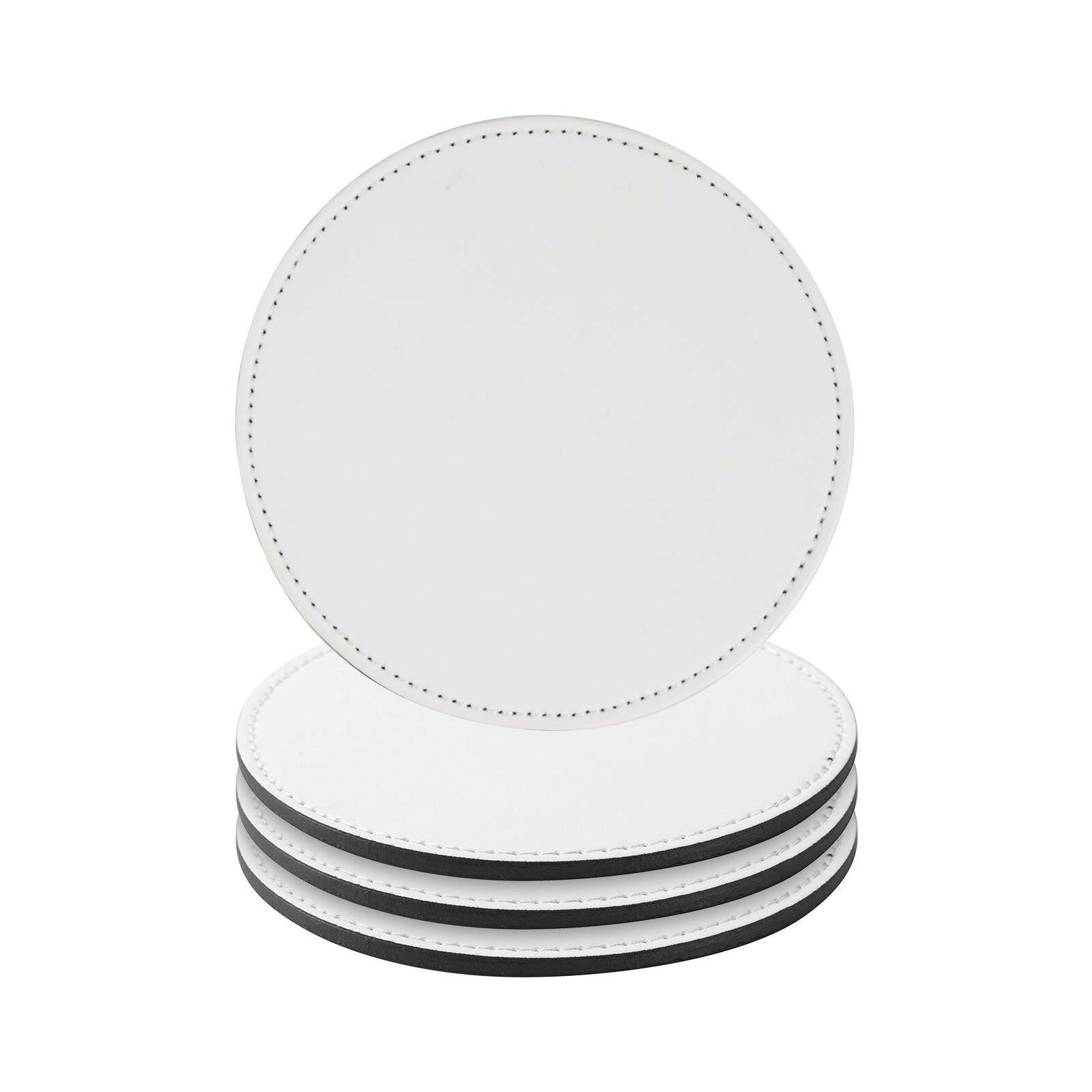 Round Vegan Leather Sublimation Coasters - 4 Pack - Craft Express - 