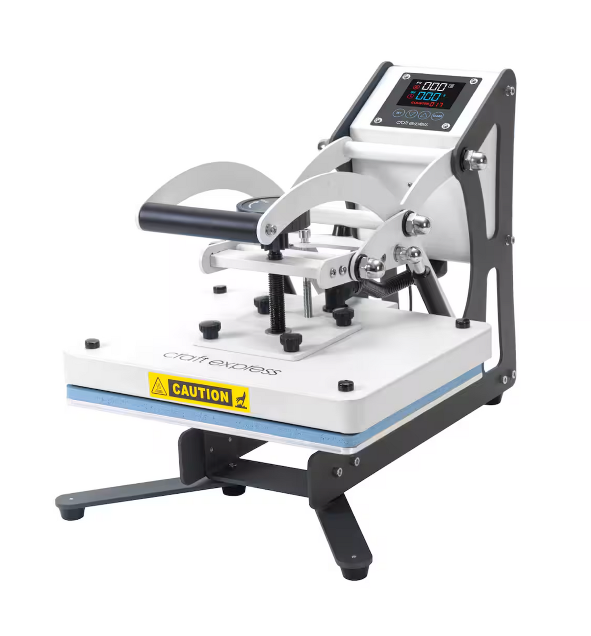 Craft Express Workspace Flat Press 9" x 12" – Compact Heat Press for DIY Projects - White