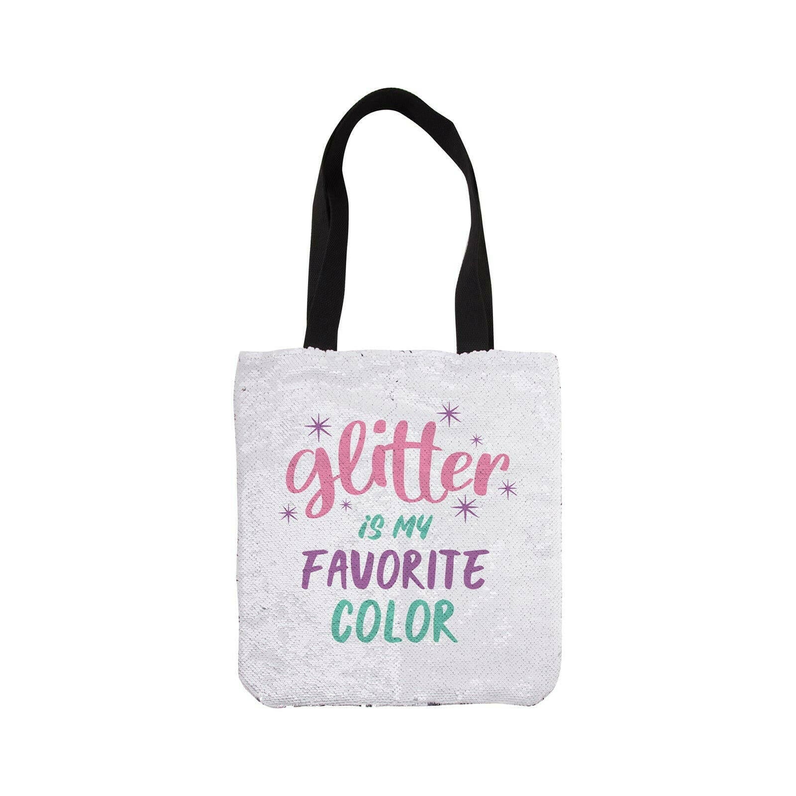 Sequin Double-Layer Tote Bag 2-Pack – White and Silver Reversible Sequins for Custom Sublimation - Craft Express - 